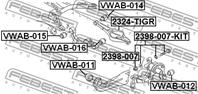FEBEST VWAB-016 Сайлентблок рычага VAG A3/OCTAVIA/SUPERB/GOLF V/PASSAT/TOURAN зад.подв.