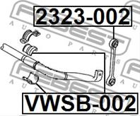 FEBEST VWSB-002 Втулка стабилизатора VW TOUAREG 03-пер.подв.