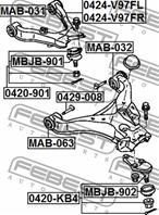 FEBEST MAB-031 Сайлентблок рычага MITSUBISHI PAJERO III/IV 00- пер.подв.