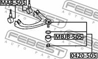 Сайленблок верхнего рычага (mitsubarubishi galant e55a/e75a 1992-1996) febest