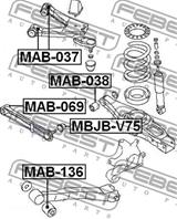 FEBEST MAB-136 Сайлентблок рычага MITSUBISHI PAJERO 00- зад.подв.