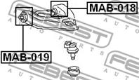 САЙЛЕНБЛОК ЗАДНИЙ ПЕРЕДНЕГО ВЕРХНЕГО РЫЧАГА (MITSUBISHI L300 P0/P1/P2/P45V/L03 1986-) FEBEST