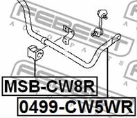 FEBEST MSB-CW8R Втулка стабилизатора MITSUBISHI OUTLANDER 06- зад.подв.