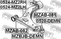 FEBEST MZAB-081 Сайлентблок рычага FORD FUSION/FIESTA V 01- пер.подв.без кроншт.