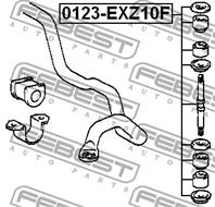 0123EXZ10F_втулка тяги стабилизатора переднего! T