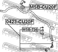 FEBEST MSB-CU20F Втулка стабилизатора MITSUBISHI LANCER 00-09 пер.подв.