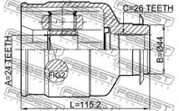 Шрус внутренний правый 24x44x26