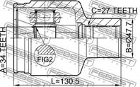 FEBEST 1411-REXIIPT ШРУС SSANGYONG KYRON 05-12/ACTYON 01-09/REXTON 02- внутр.