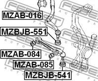 FEBEST MZAB-016 Сайлентблок рычага MAZDA 6 02-08 пер.подв.