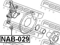 FEBEST NAB-029 Сайлентблок цапфы NISSAN PRIMERA 01-07/ALMERA 95-05/X-TRAIL 00-06 зад.подв.