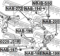 FEBEST NAB-194 Сайлентблок рычага NISSAN TEANA 03-/MURANO 02-зад.подв.