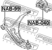 FEBEST NAB-040 Сайлентблок рычага NISSAN PRIMERA 96-01 пер.подв.задн.без кроншт.