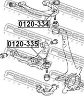 FEBEST 0120-335 Опора шаровая TOYOTA LAND CRUISER PRADO 120 02-09 пер.нижн.