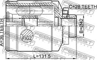 ШРУС внутр правый 36x42x28 HYUNDAI IX55 (EN) 2008- 1211-IX55RH