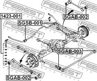 FEBEST 1423-001 Тяга стабилизатора SSANG YONG ACTYON 01-09/KYRON 05-12/REXTON 06- пер./зад.