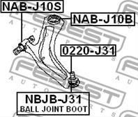 FEBEST NAB-J10B Сайлентблок рычага NISSAN JUKE/QASHQAI/X-TRAIL 07- пер.подв.