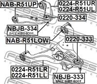 FEBEST NAB-R51LOW Сайлентблок рычага NISSAN NAVARA 05-/PATHFINDER 04- пер.подв.