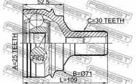 Шрус внешний 25x69x30 mercedes benz e-class 212 4 matic 2008-2013 1610-221