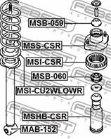FEBEST MSS-CSR Опора амортизатора MITSUBISHI LANCER 00-/OUTLANDER 02-12 задн.