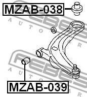 FEBEST MZAB-039 Сайлентблок рычага MAZDA MPV 99-06 пер.подв.