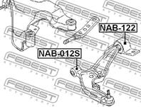 FEBEST NAB-122 Сайлентблок рычага NISSAN SERENA 99-04 пер.подв.задн.без кроншт.