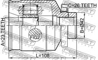 ШРУС внутренний правый 23x42x26