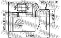 Шрус внутренний правый 26x42.7x27