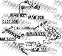 FEBEST MAB-069 Сайлентблок рычага MITSUBISHI PAJERO 00- зад.подв.