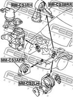 Опора двигателя MITSUBISHI LANCER 00-09 лев.