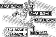 FEBEST MZAB-MZ3B Сайлентблок рычага FORD FOCUS II/MAZDA 03- пер.подв.