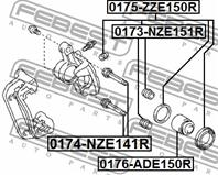 FEBEST 0175-ZZE150R Рем. к-кт. суппорта TOYOTA AURIS 06- зад.