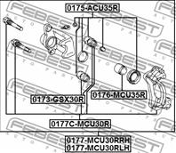 FEBEST 0175-ACU35R Рем. к-кт суппорта LEXUS RX300/330/350 03- зад.