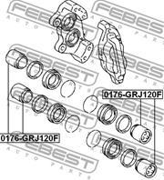 FEBEST 0176-GRJ120F Поршень суппорта TOYOTA LAND CRUISER PRADO 96-09 пер.