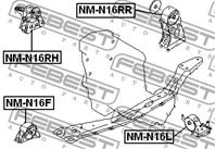 FEBEST NM-N16F Опора двигателя NISSAN ALMERA II 00- спереди