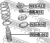 FEBEST NB-N16 Подшипник опоры амортизатора NISSAN ALMERA 00-06 пер.