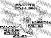 FEBEST MZAB-BLBRH Сайлентблок рычага FORD FOCUS III 11-/MAZDA 3 09- пер.подв.задн.лев.