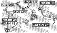 FEBEST MZAB-110 Сайлентблок тяги MAZDA 6 08-13 зад.подв.