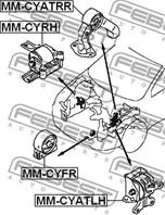 FEBEST MM-CYFR Опора двигателя MITSUBISHI LANCER 07- пер. AT/MT