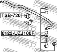 FEBEST 0123-UZJ100F Тяга стабилизатора TOYOTA LC 100 98- пер.подв.лев./прав.