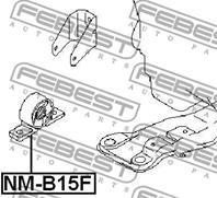 FEBEST NM-B15F Опора двигателя NISSAN ALMERA (CLASSIC) 06-12 пер.