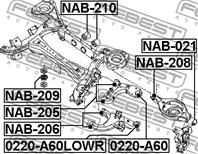 FEBEST 0220-A60 Опора шаровая NISSAN PATHFINDER 04-/ARMADA/INFINITI QX56 03-зад.подв.