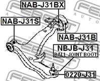 FEBEST 0220-J31 Опора шаровая NISSAN QASHQAI 06-/TEANA 03-08 пер.нижн.