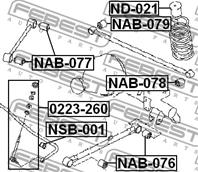 NAB-077_сайлентблок зад. продол. рычага верхн.! N