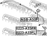 FEBEST NSB-A33F Втулка стабилизатора NISSAN MAXIMA 98-06/PRIMERA 01-07 пер.подв.
