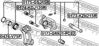 FEBEST 0174-KDJ120R Втулка направляющая суппорта MAZDA/TOYOTA/LEXUS зад.