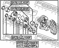 FEBEST 0176-UZJ02F Поршень суппорта TOYOTA LAND CRUISER 100 98-07 пер.