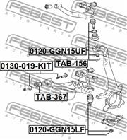 Сайленблок нижн рычага передний toyota hilux 2004-2012 tab-367