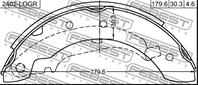 Барабанные тормозные колодки 2402LOGR от производителя FEBEST