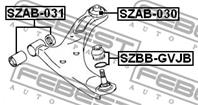 FEBEST SZAB-031 Сайлентблок рычага SUZUKI GRAND VITARA 06- передн. подв. пер.