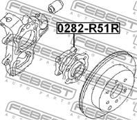 FEBEST 0282-R51R Ступица с подшипником NISSAN PATHFINDER/NAVARA 05- зад.